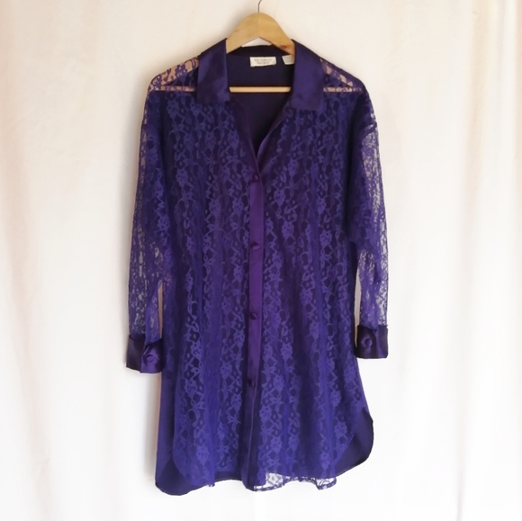 Victoria's Secret Other - VTG Victoria’s Secret Purple Satin and lace pajama dress slip